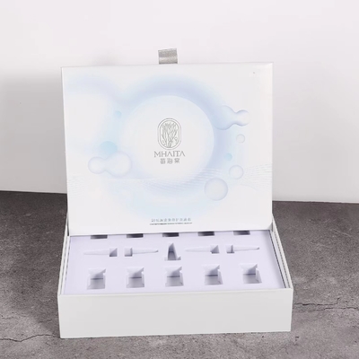 White  Cosmetic Gift Box For Lyophilized Powder Mask Skin Care Flap Paper  Box