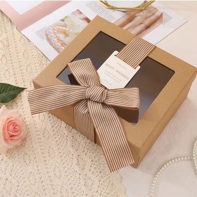 White Gift Set Box Transparent PVC  Birthday Box With Silk