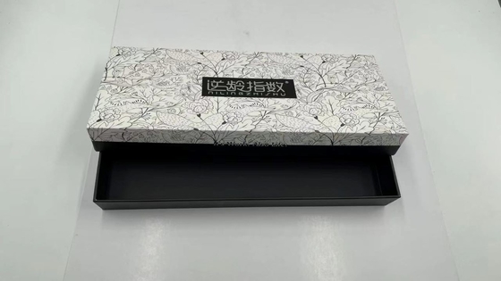 Texture Black Cosmetic Skincare Packaging Silver Foil Logo Cosmetic Gift Box