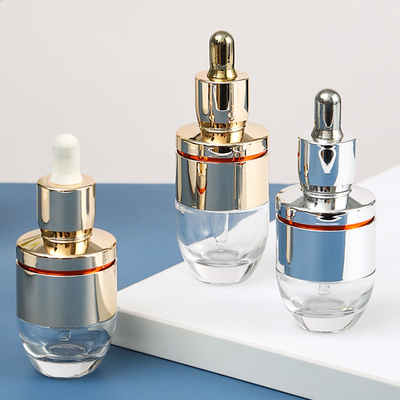 Printing Empty Glass CBD Serume Oil Dropper Bottle With Silver Or Gold Top