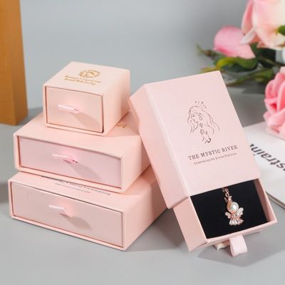 Pink Drawer Ornament Jewelry Packaging Box Ring Necklace Bracelet Ear Studs Pendant