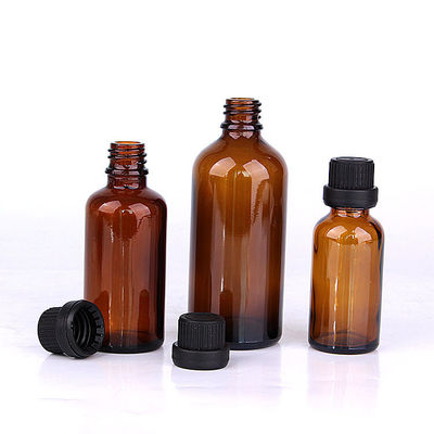 Senior PAK OEM/ODM Acceptable Amber Glass Essential Oil Bottle with Plastic Lid Inner Plug 5ml 10ml 20ml 30ml 50ml 100ml