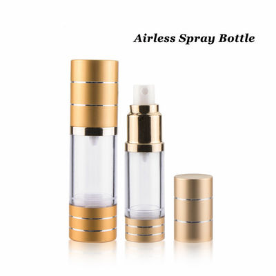 Frosted Golden Airless Spray Pump Bottle 15ml 30ml 50ml Plastic Purple Airless Serum Bottle With PP Pump for Skincare Packaging